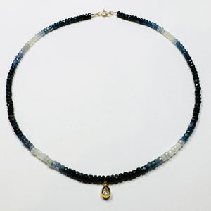 Hand Cut Poki Diamond on Gemstone Chain