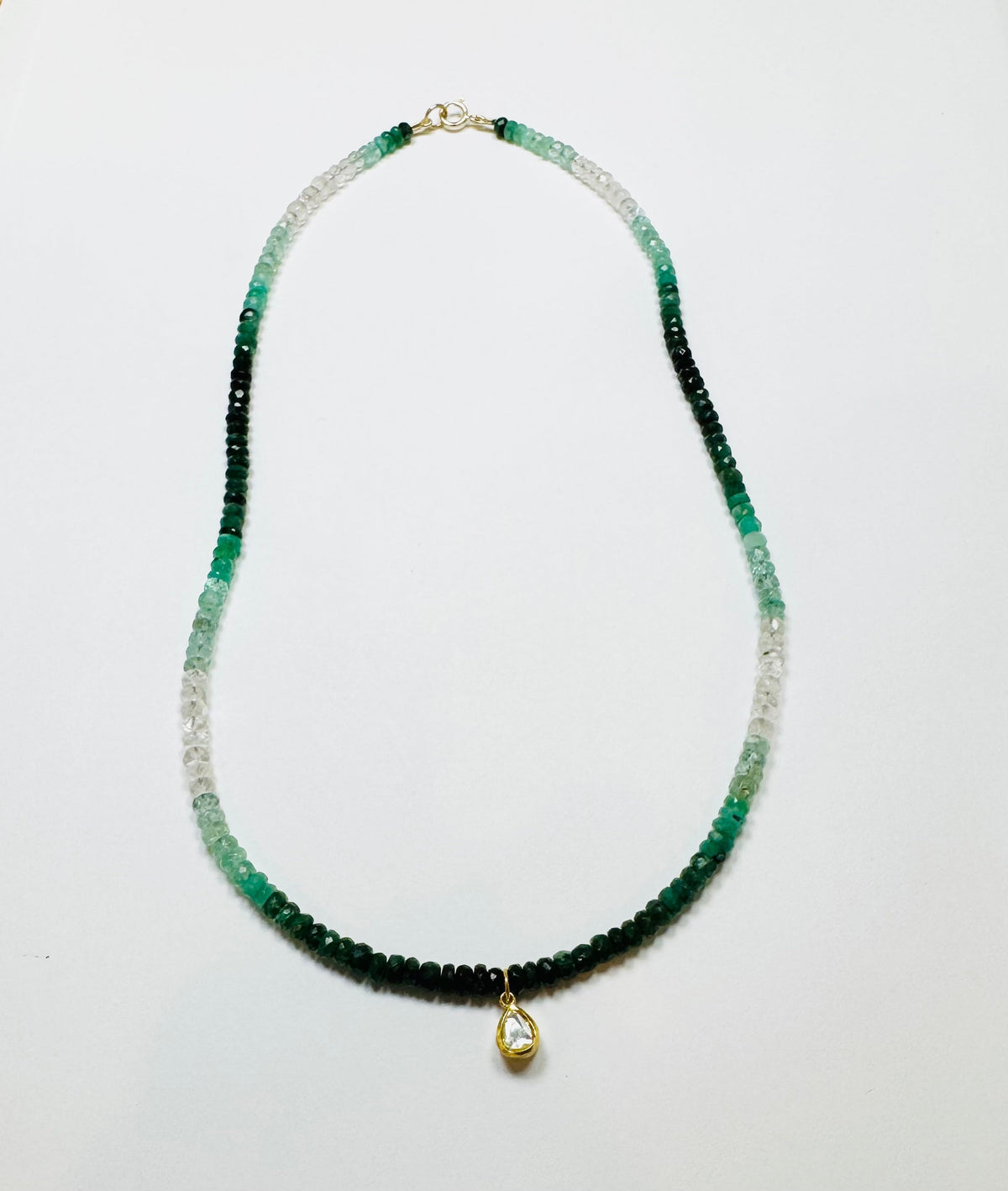 Hand Cut Poki Diamond on Gemstone Chain
