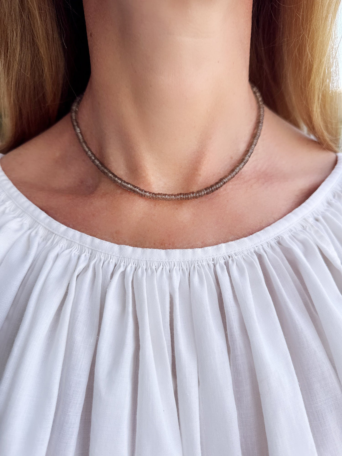 Smokey Topaz Heishi Necklace