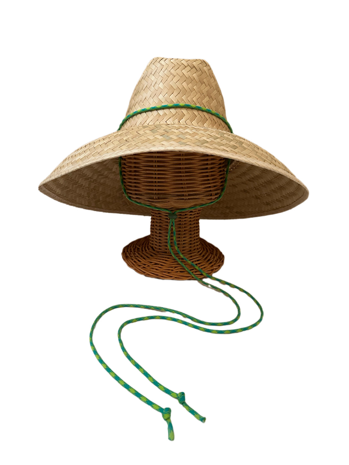 Begonia Sun Hat in Neon Green Lanyard with Jade Toggle