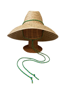Begonia Sun Hat in Neon Green Lanyard with Jade Toggle