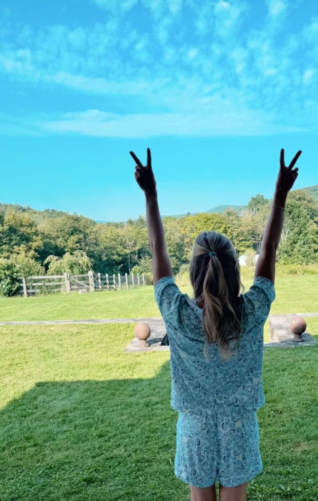 Oysters Women's Button Front Short Pajama Set