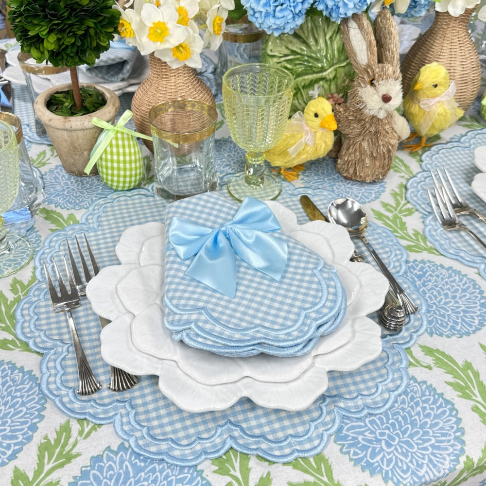 Blue gingham placemat set