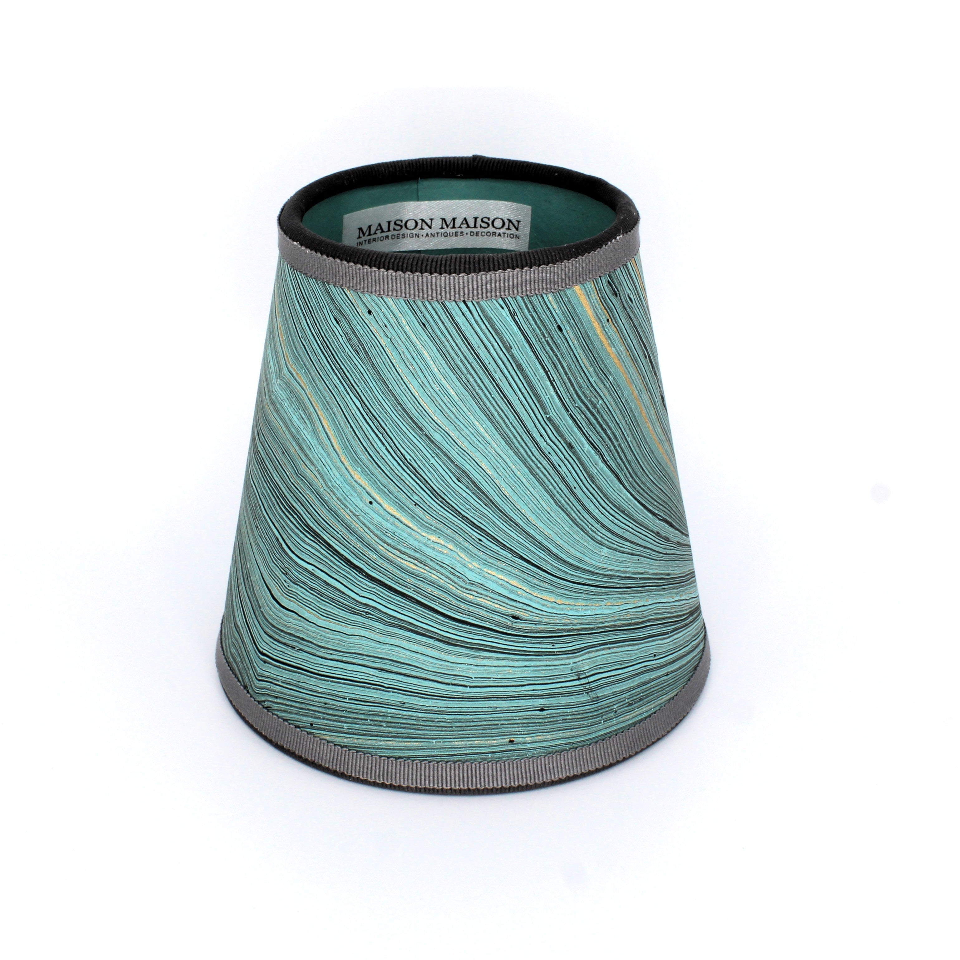 Small Marble Shade Cover in Teal Bulb Clip