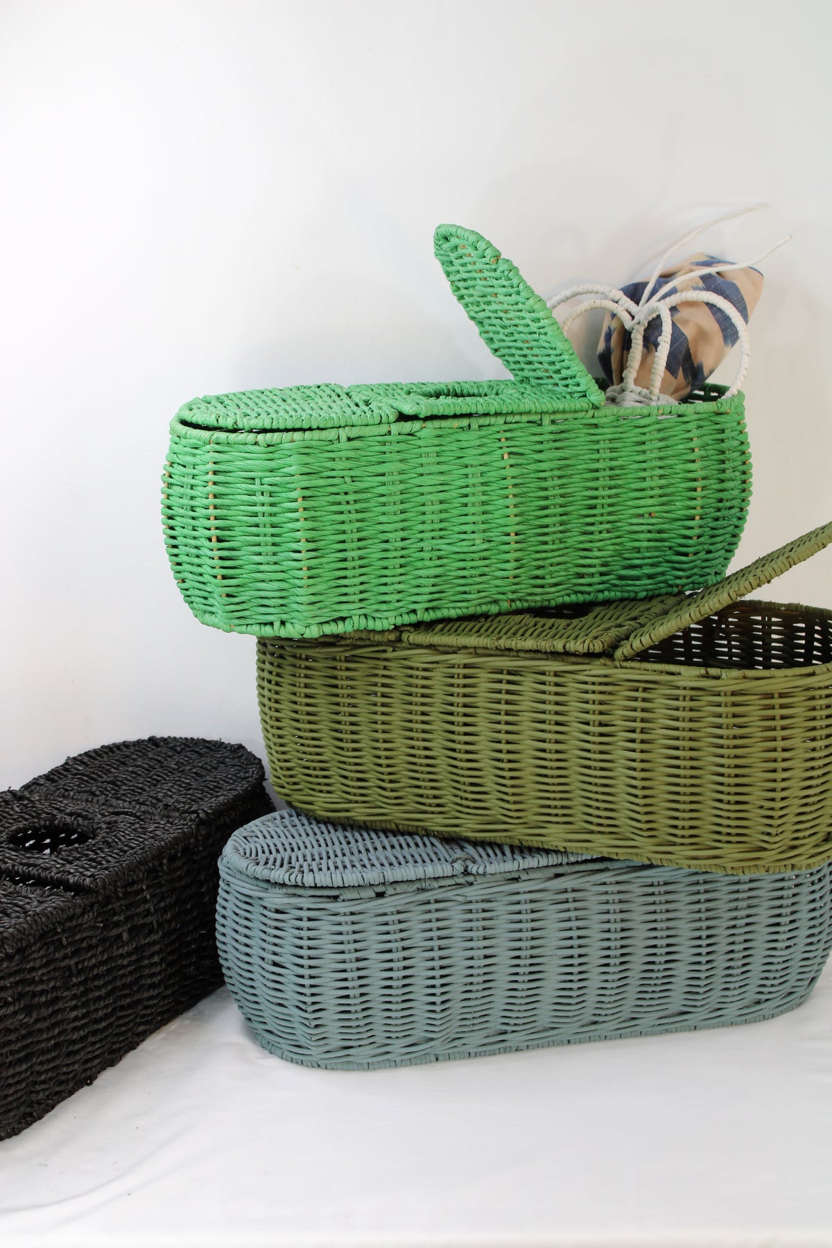 3-Part Rattan Tissue Basket