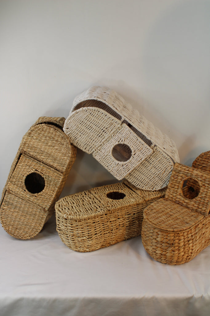 3-Part Rattan Tissue Basket