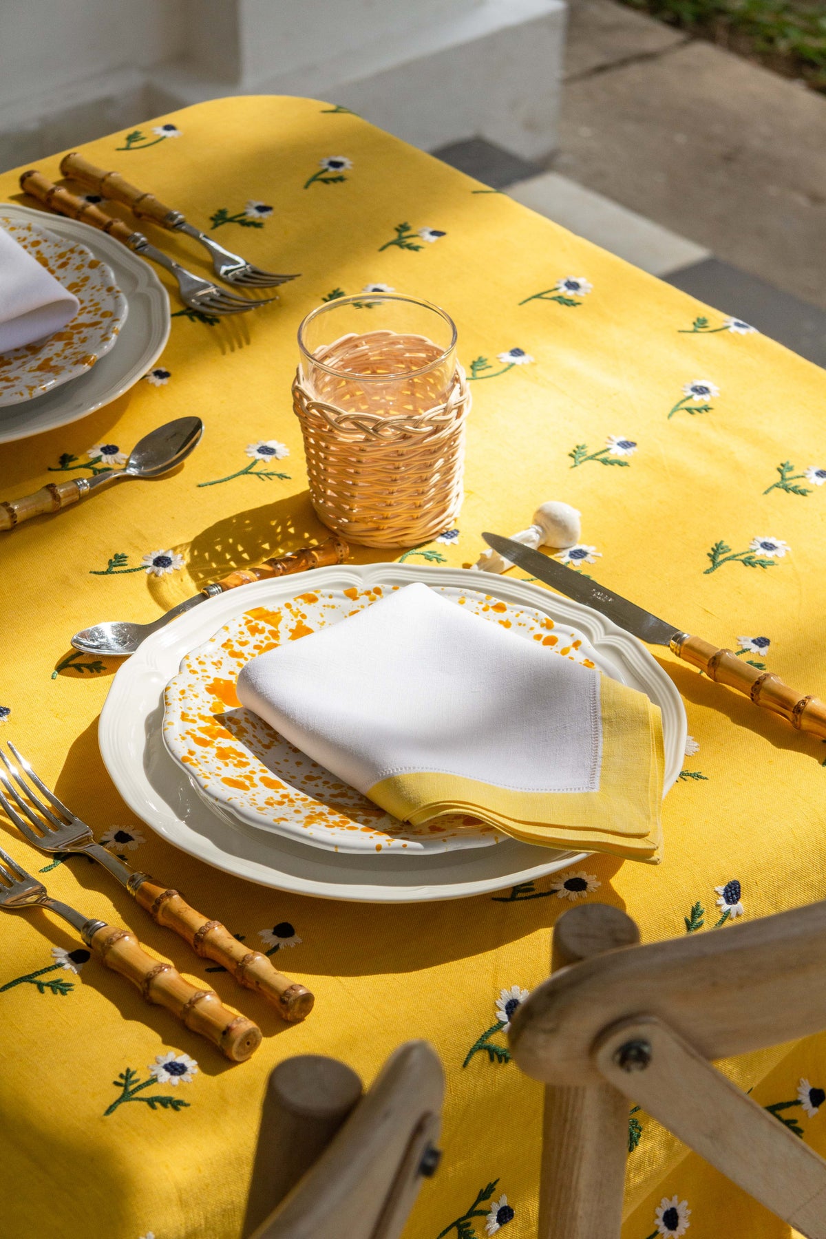 Manzanilla Rectangular Tablecloth in Mustard