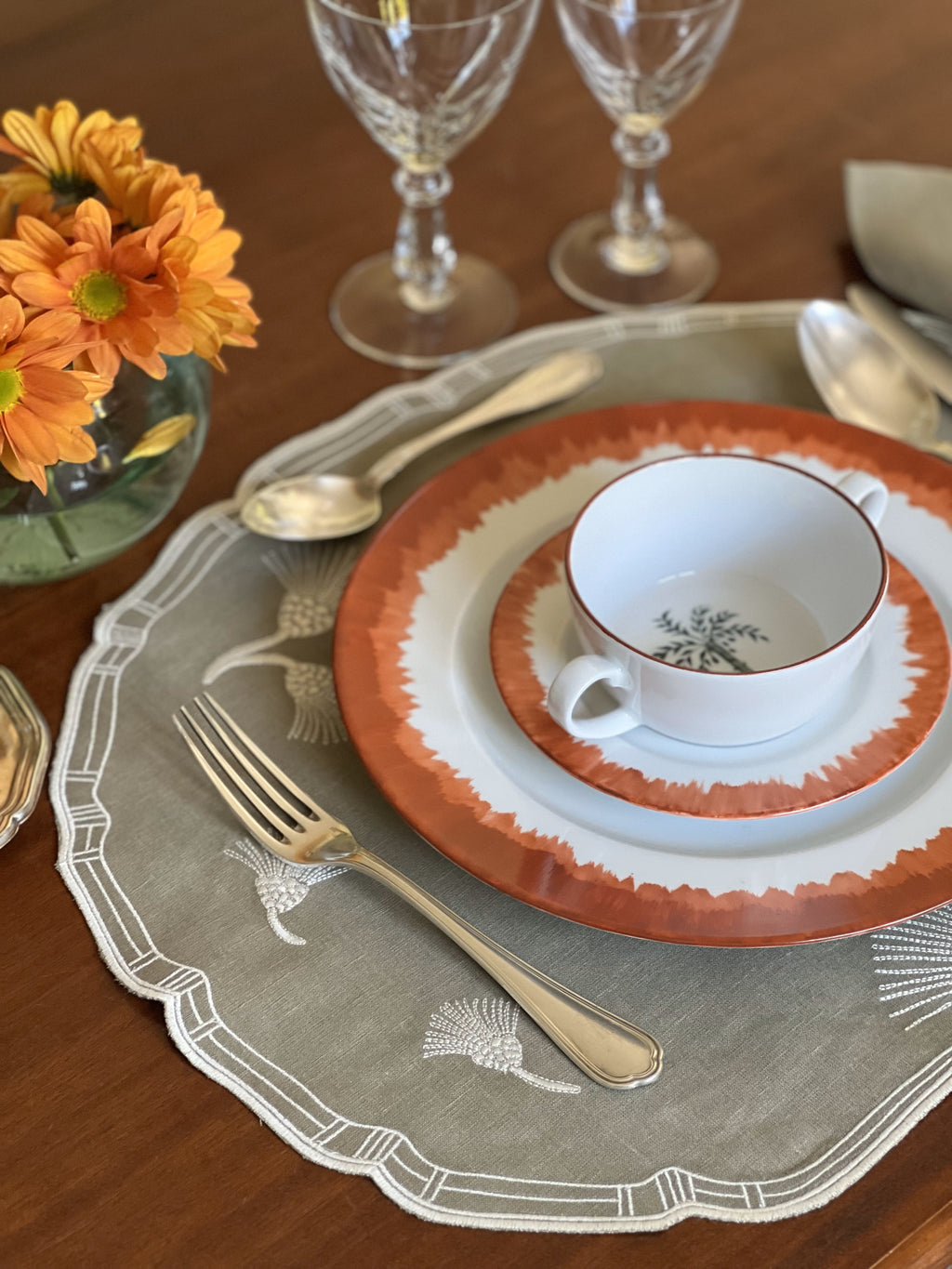 Nilo Linen Placemat in Moss