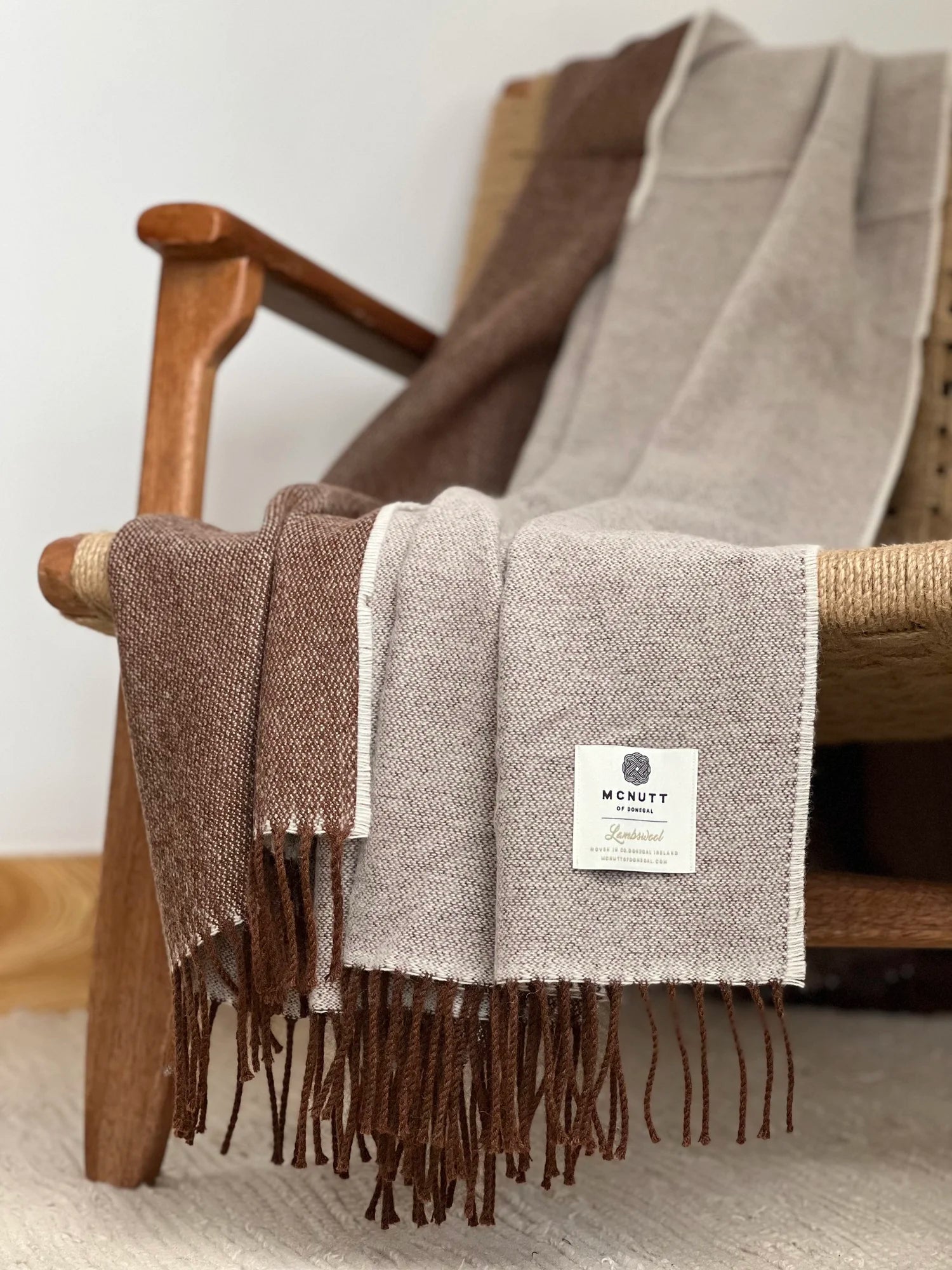 Cappucino Reversible Throw Blanket