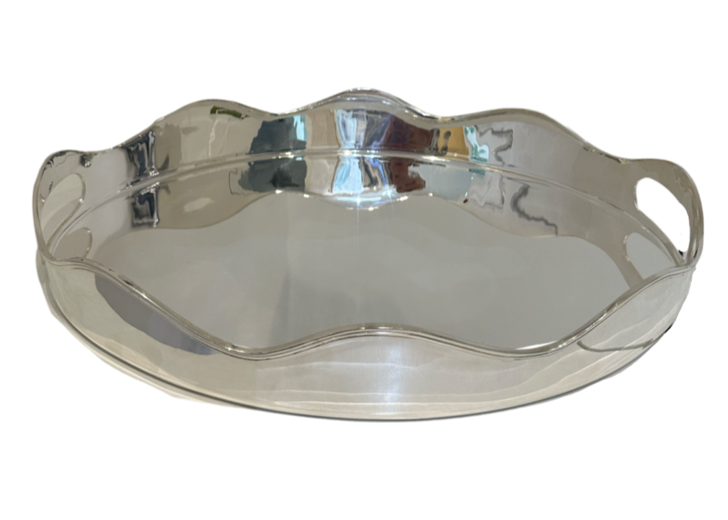 16" Oval Scalloped Gallery Tray
