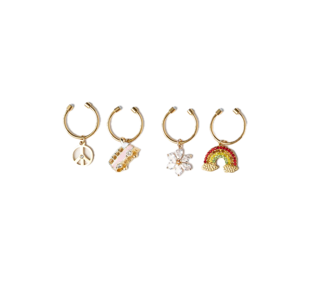 Groovy Wine Charm Bundle, Set of 4