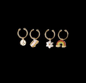 Groovy Wine Charm Bundle, Set of 4