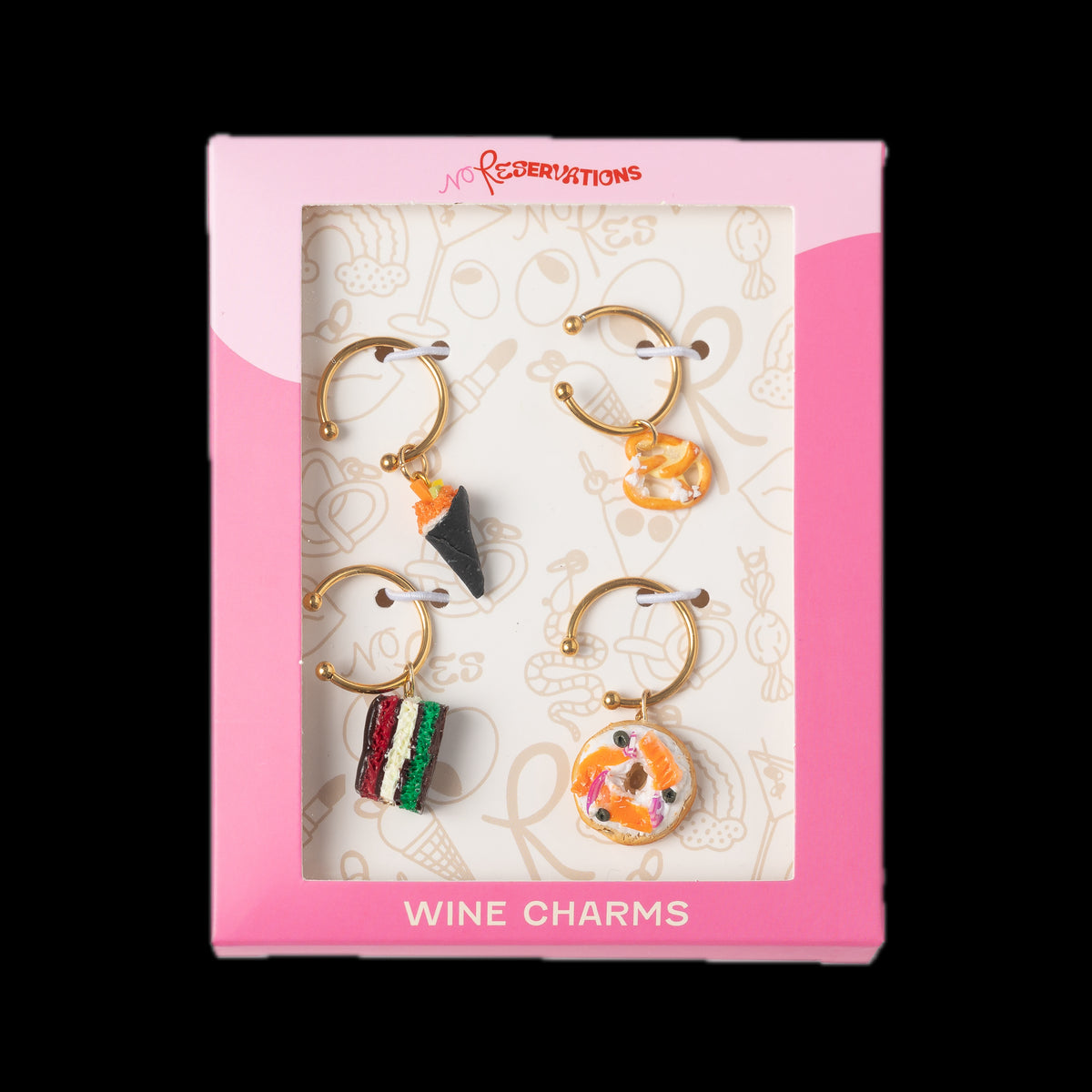 Foodie Wine Charm Bundle, Set of 4