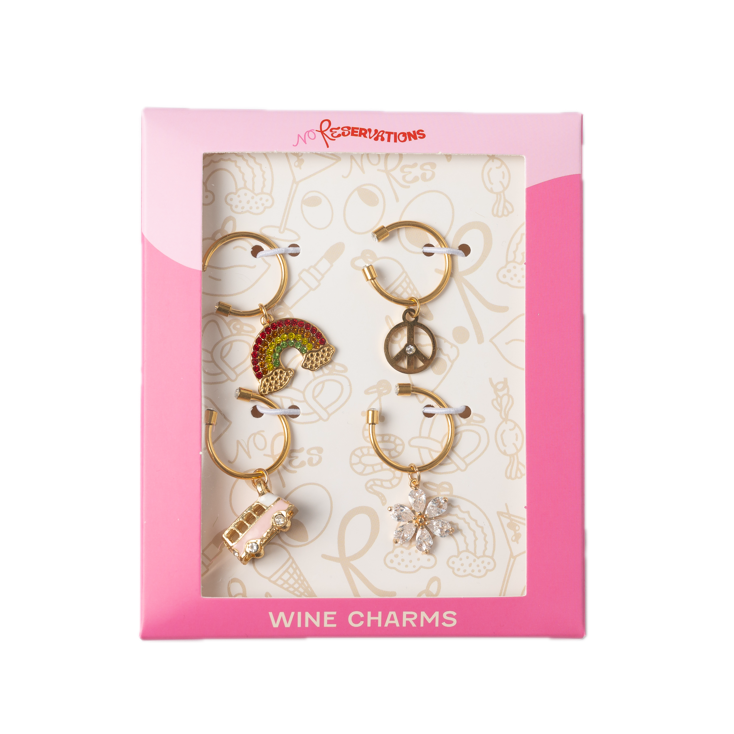 Groovy Wine Charm Bundle, Set of 4