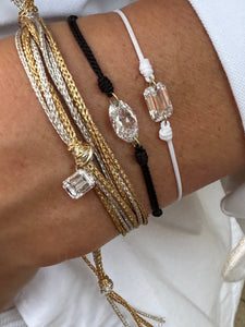 1 Carat Emerald Cut Diamond Thread Bracelet