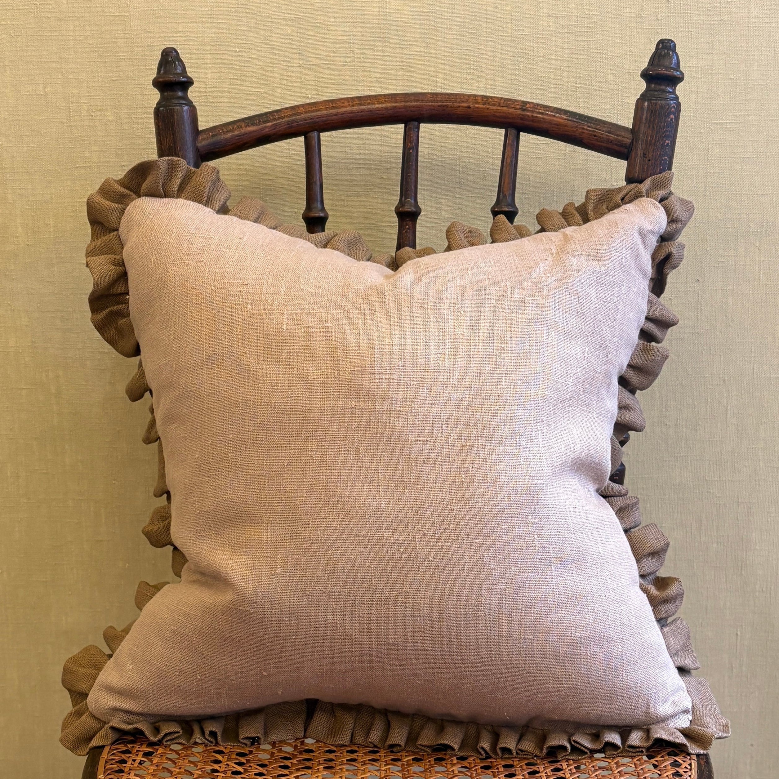 Tawny Gold Cushion with Bronze Frill