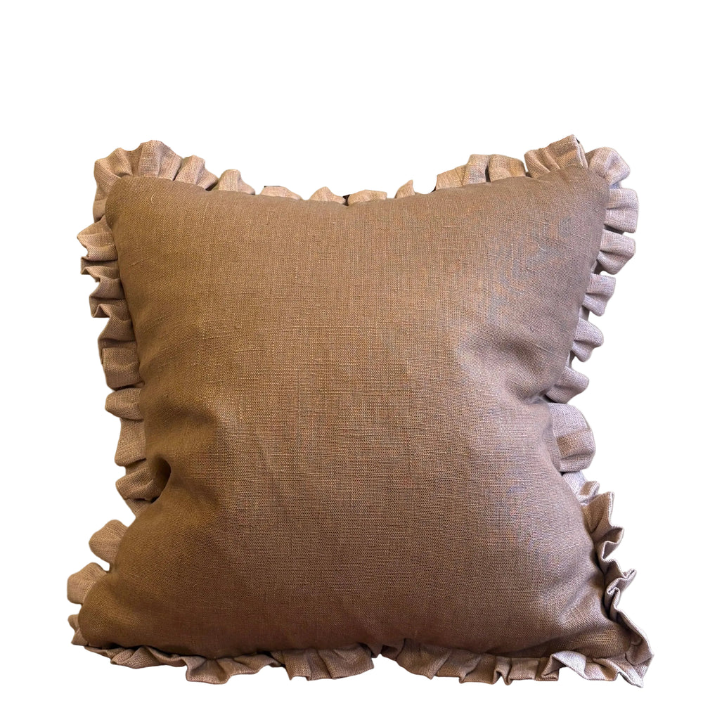 Bronze Cushion with Tawny Gold Frill