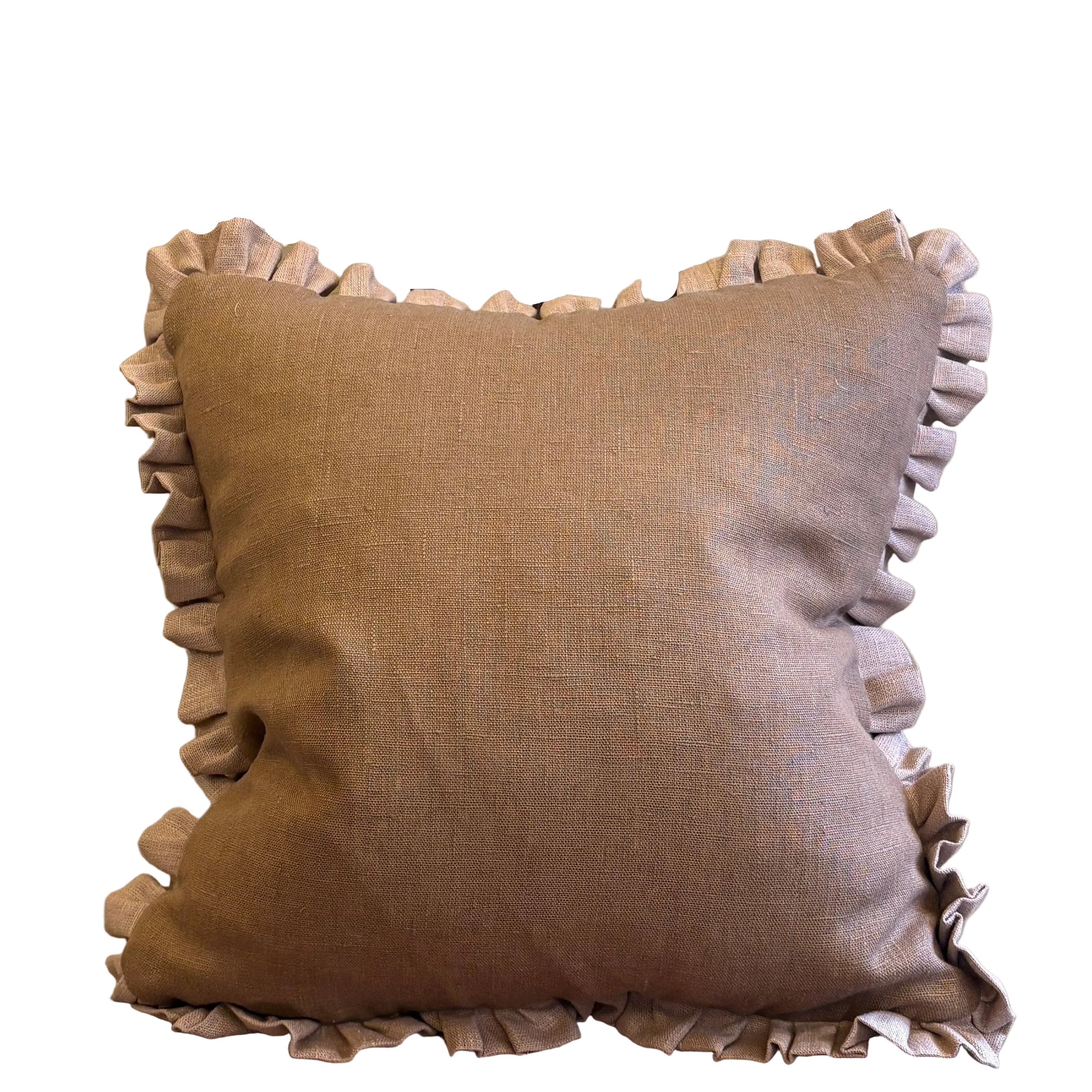 Bronze Cushion with Tawny Gold Frill