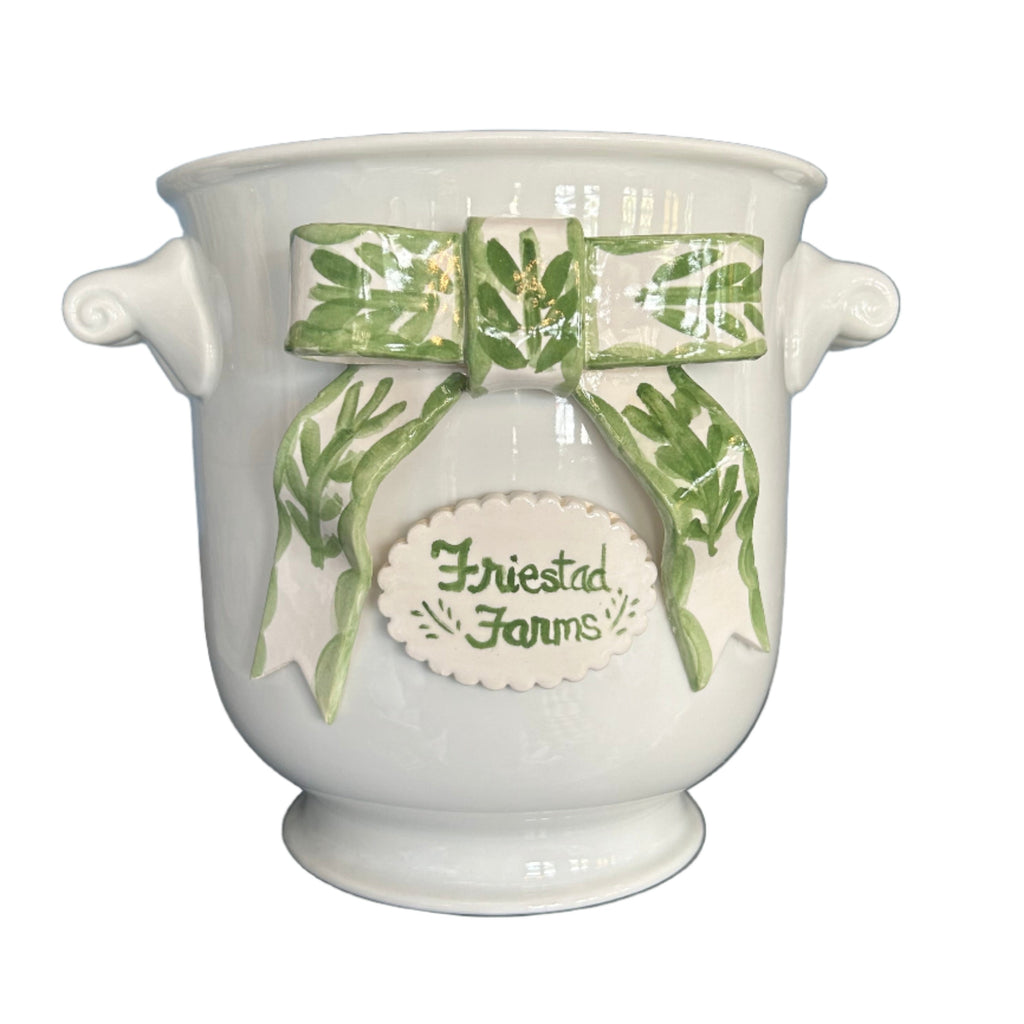 Cache Pot with Bow (Green)