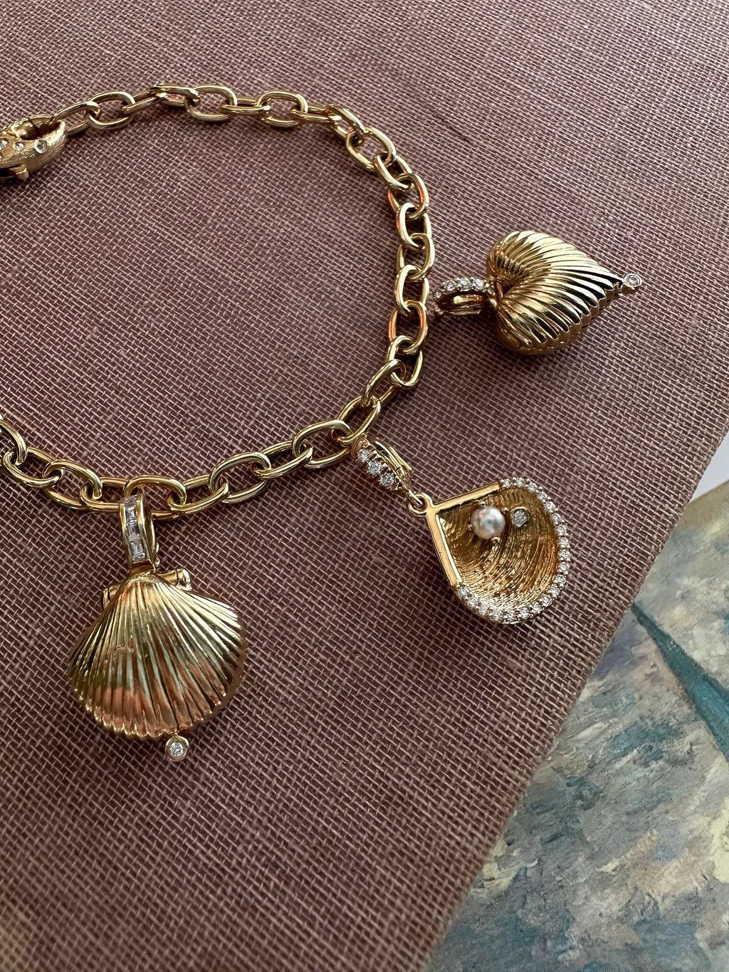 Diamond Lobster Clasp Handmade Link Charm Bracelet