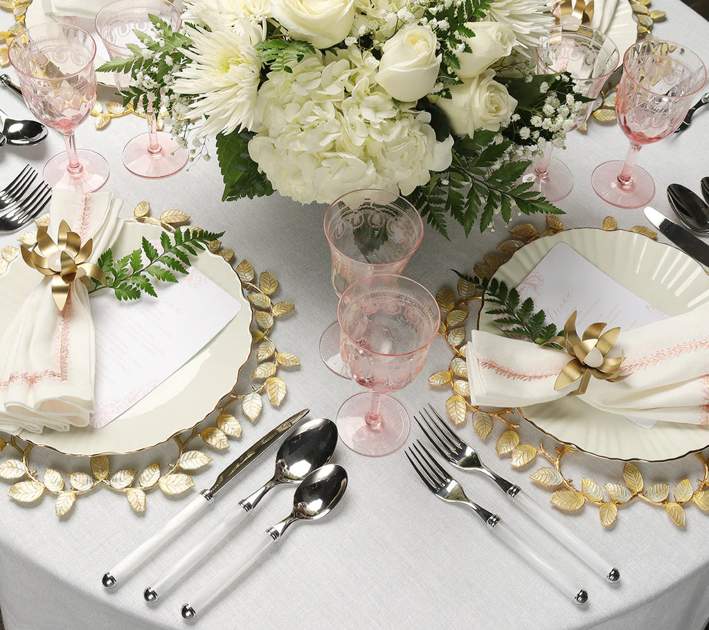 Jardin Napkin in White & Blush, Set of 4