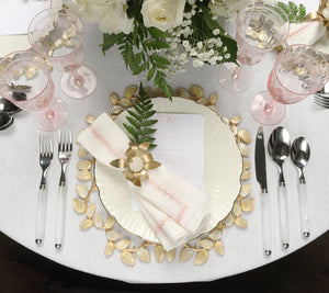 Jardin Napkin in White & Blush, Set of 4