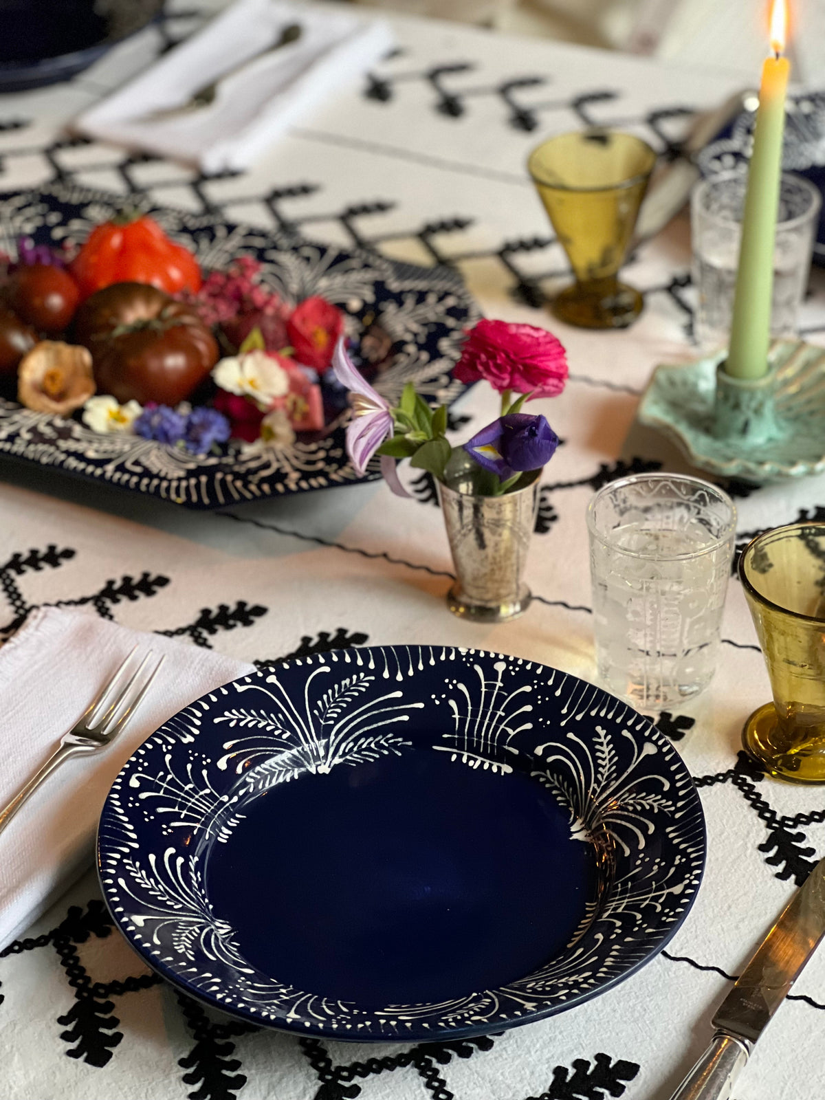 Cobalt Lace Dinner Plate