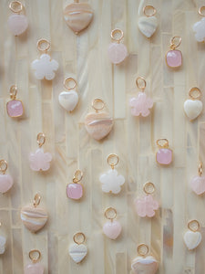 Gemstone Heart Charm in Pink