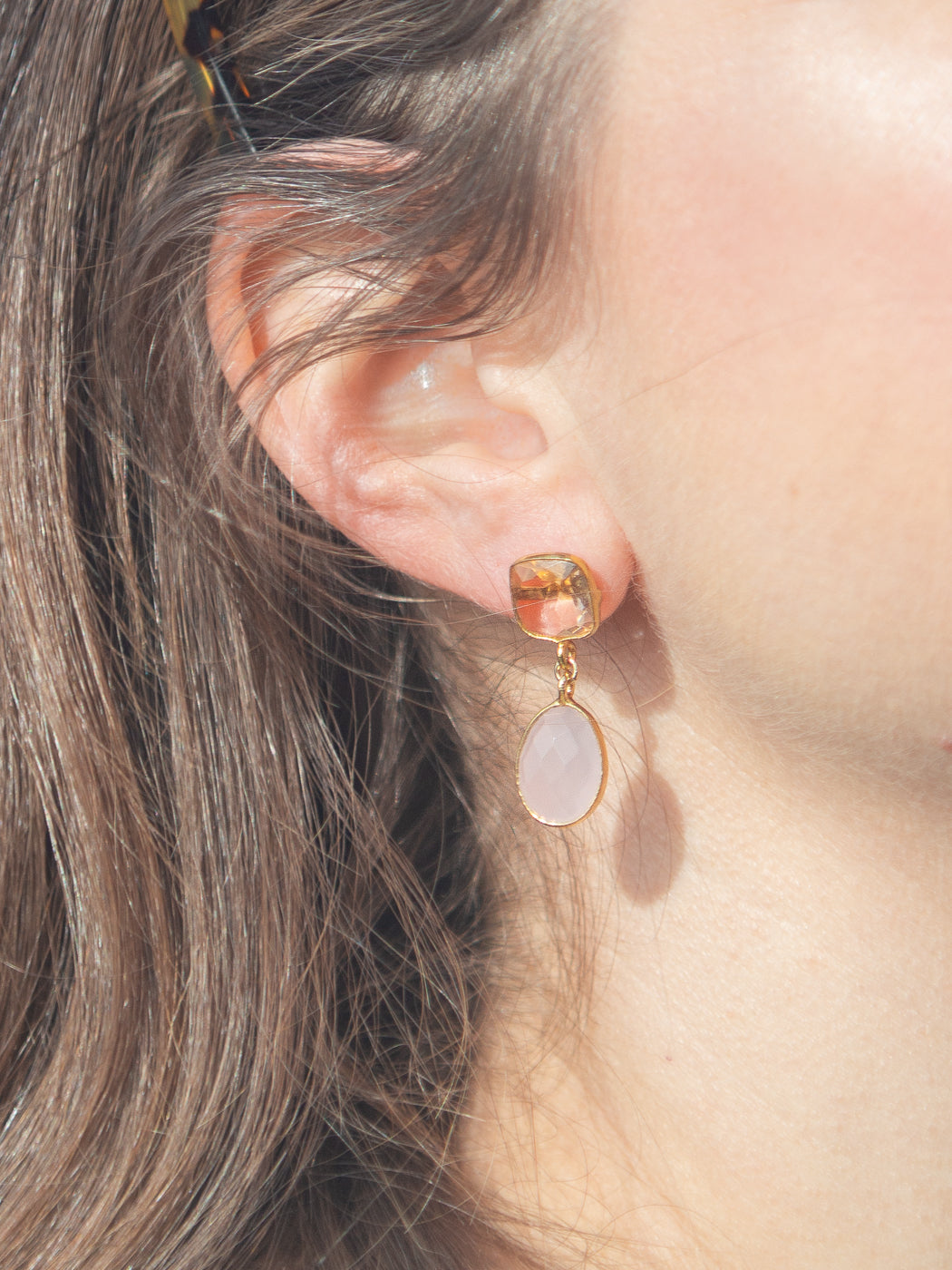 Lola Earrings in Pink & Peach