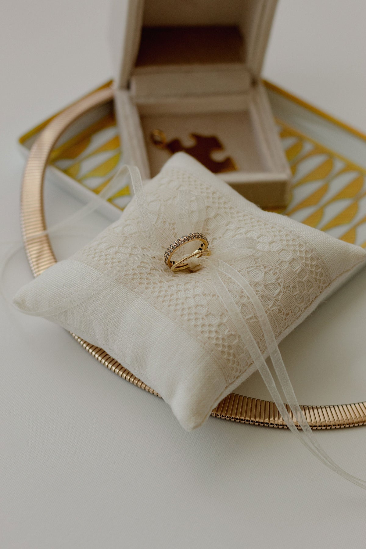 Ivory Lace Ring Pillow