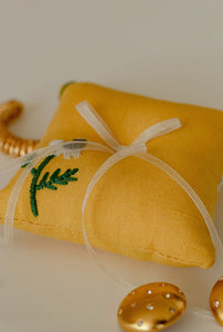 Manzanilla Ring Pillow in Mustard