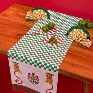 Gingham Check Mustard/Green Napkins, Set of 4