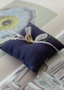 Manzanilla Ring Pillow in Navy