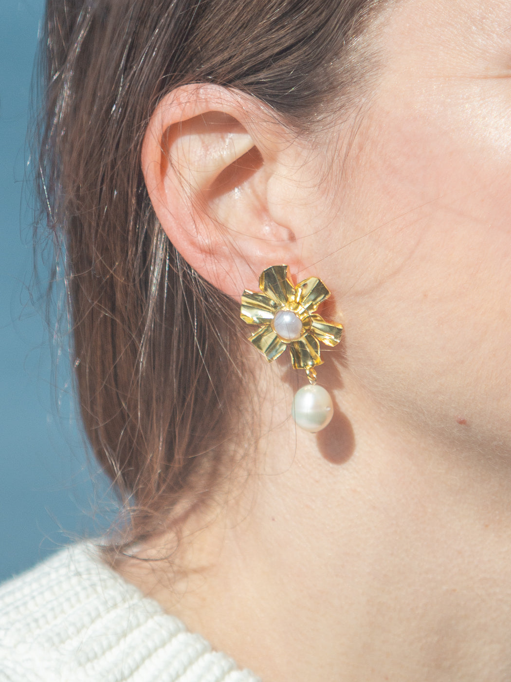 Flora Earrings in White