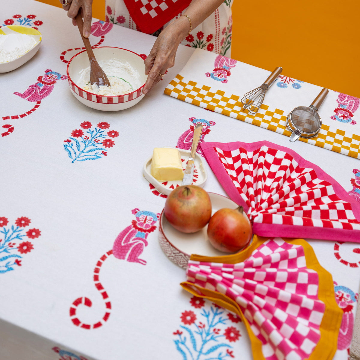 Gingham Check Red/Pink Napkins, Set of 4