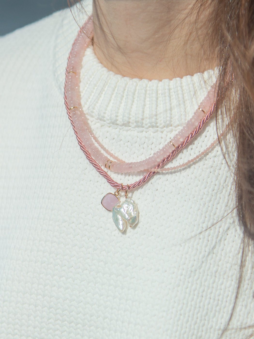 Rue Necklace in Pink