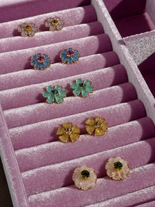 Emeline Flower Studs in Lavender