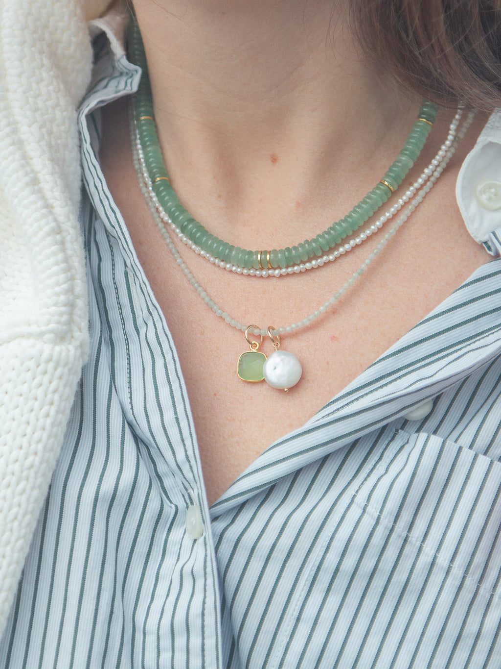 Rue Necklace in Mint