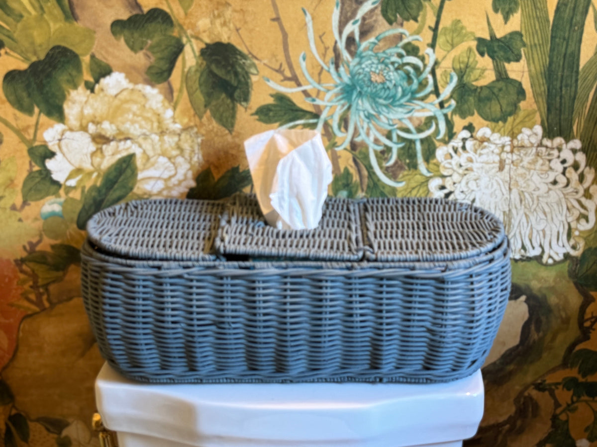 3-Part Rattan Tissue Basket