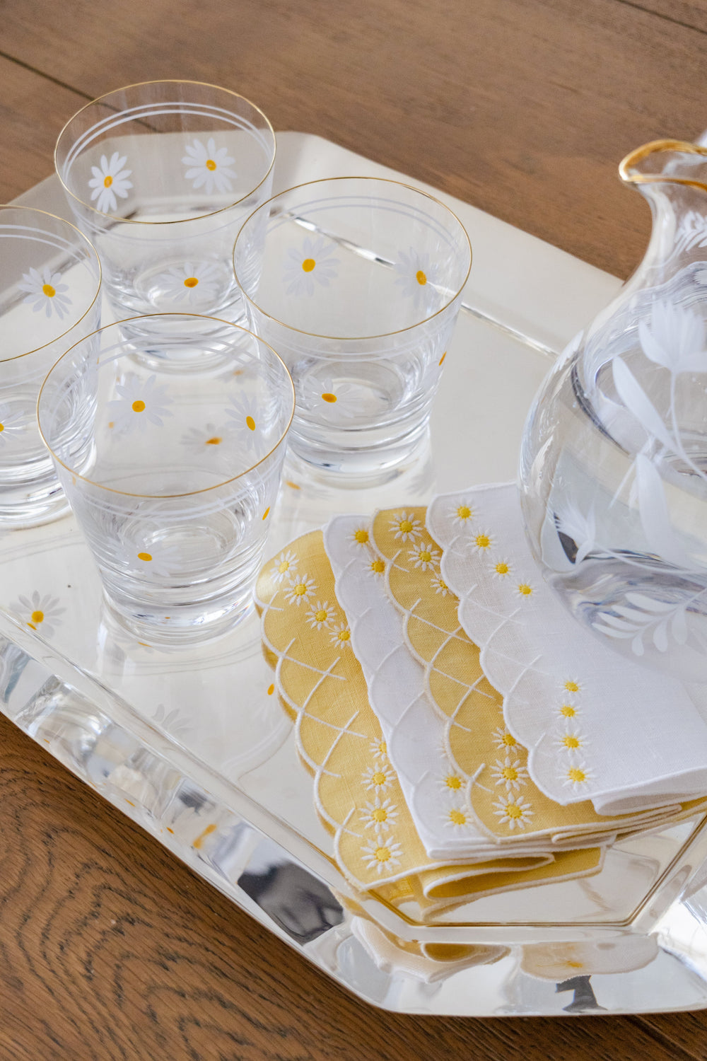 Daisy Aperitivo Cocktail Napkin in White, Set of 4