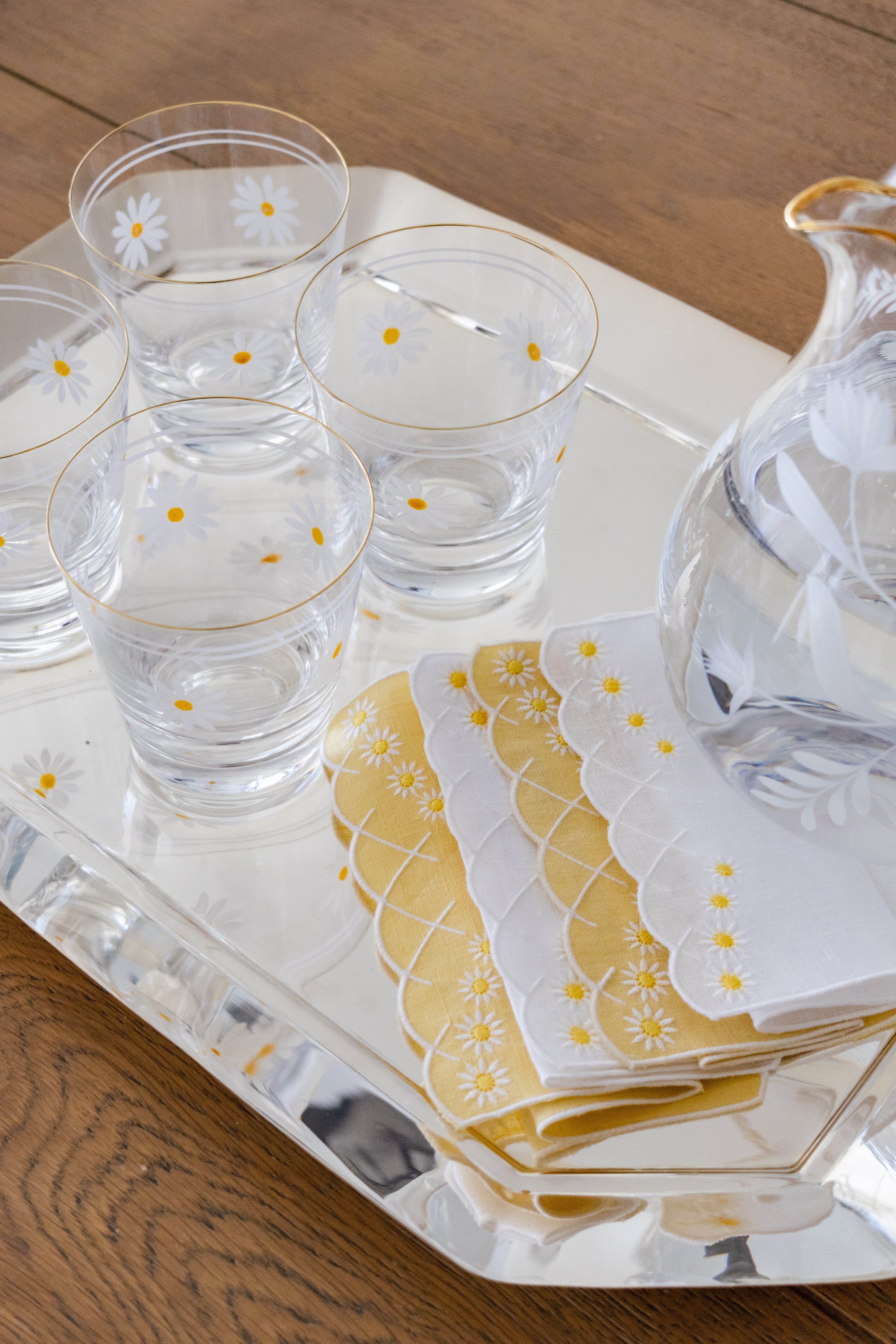 Daisy Aperitivo Cocktail Napkin in White, Set of 4