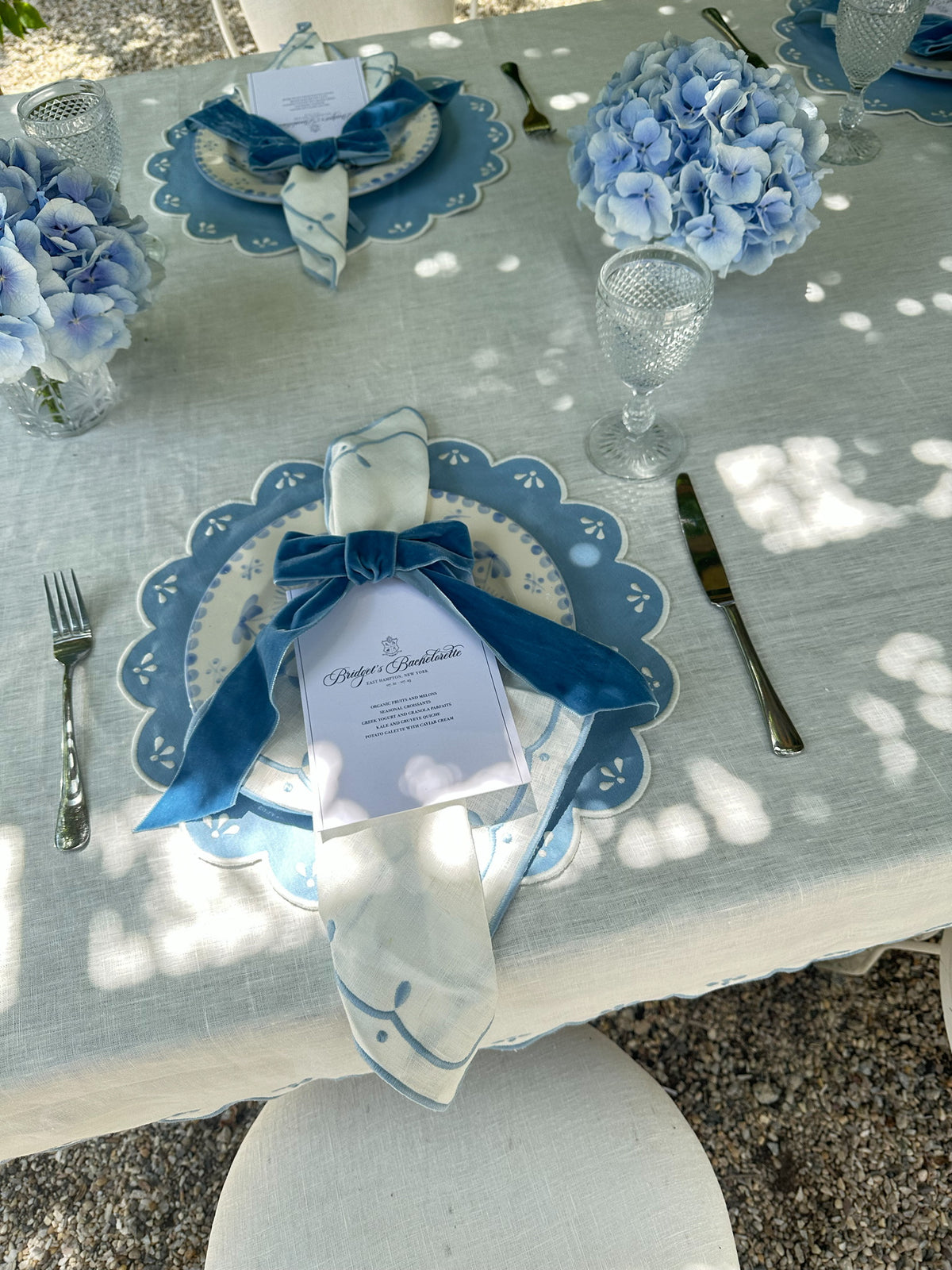 Peony Blue Placemat and Napkin, Set of 2