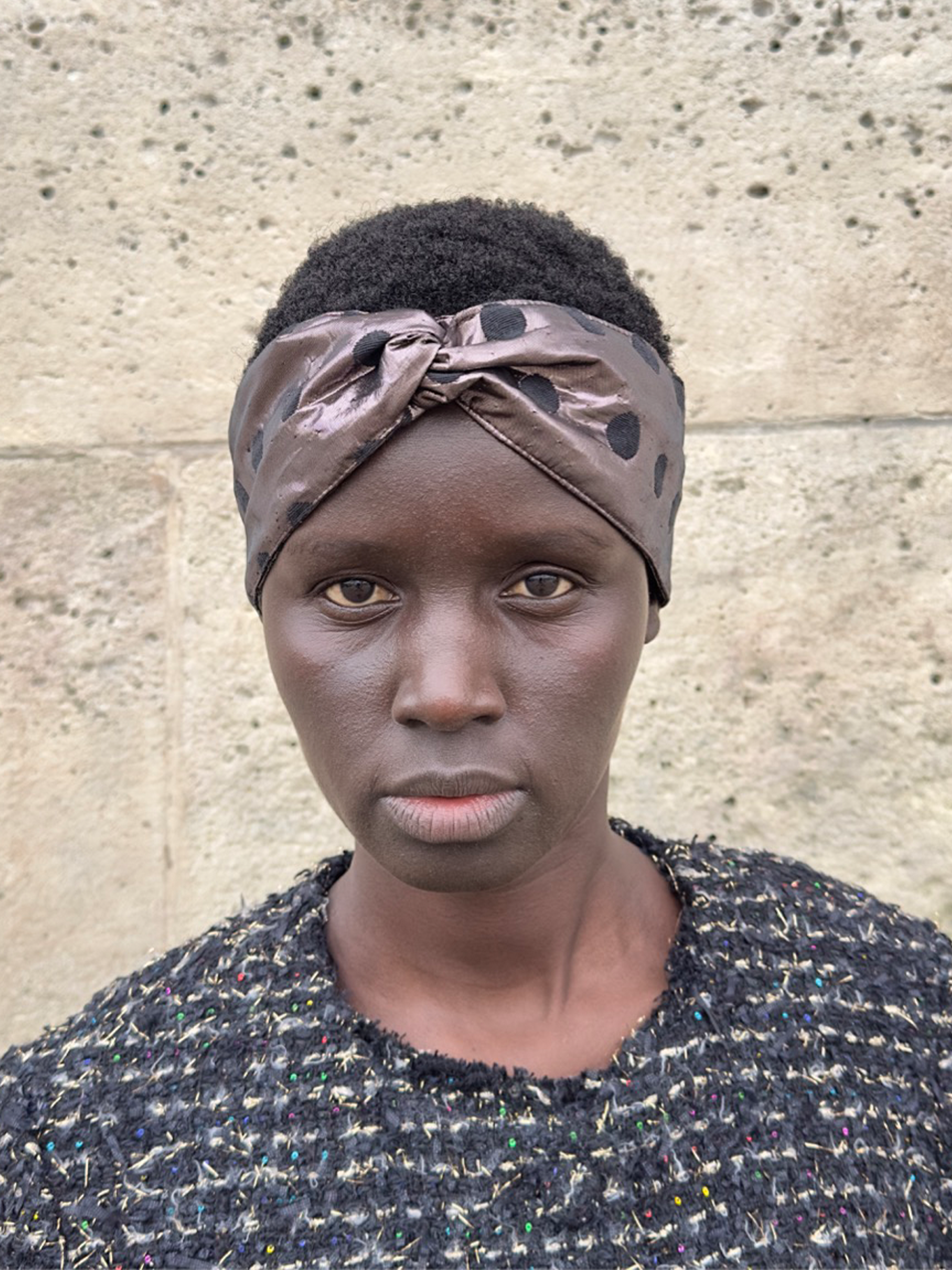 Headband in Petit Pois Jacquard