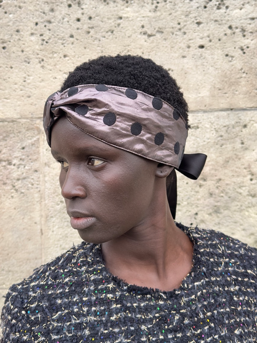 Headband in Petit Pois Jacquard