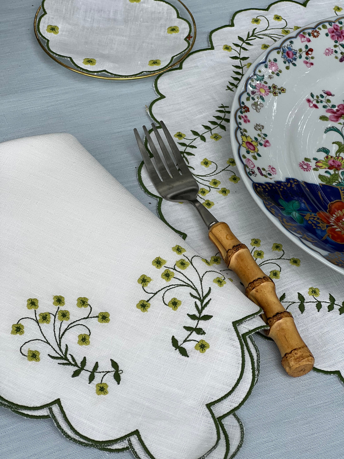 Spring Linen Dinner Napkin in Green