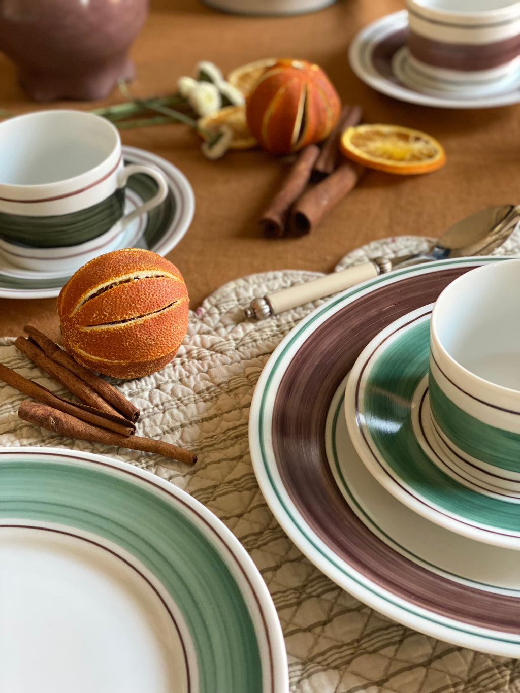 Tangerine Dessert Plate In Cactus Green