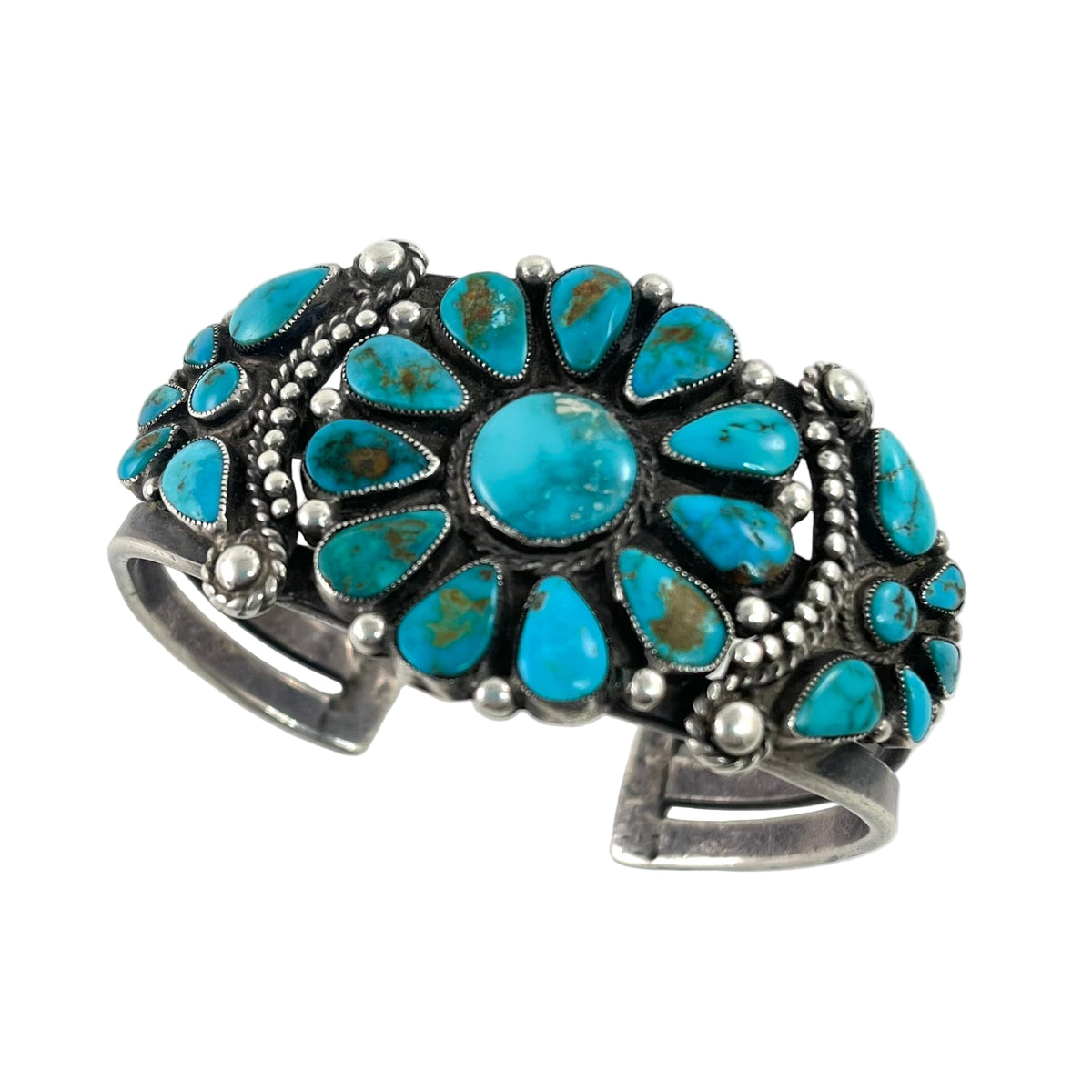Vintage Blue Gem Cluster Bracelet