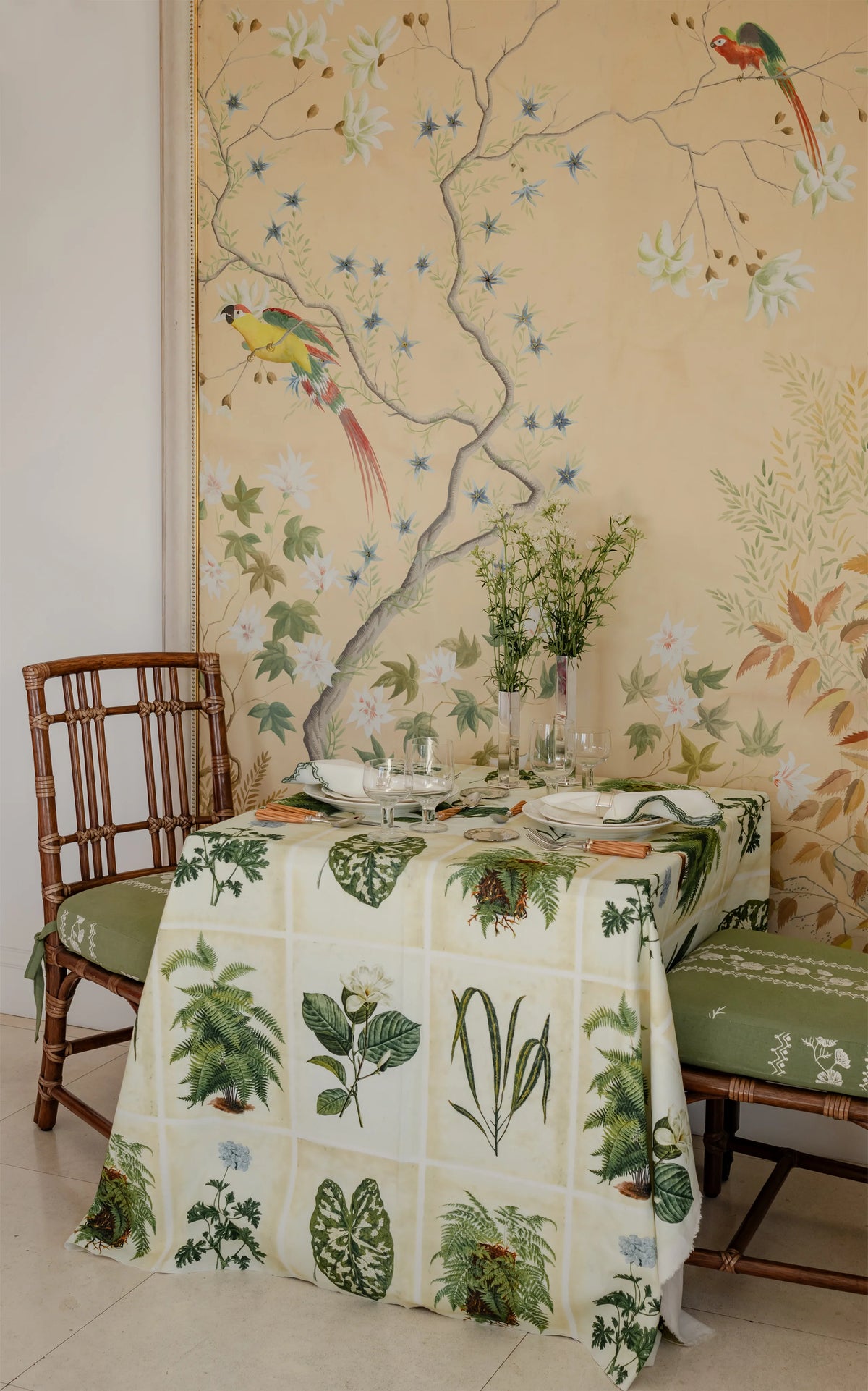 Botanical Print Rectangular Tablecloth