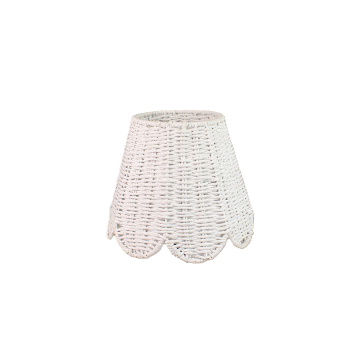 Twisted Paper Lampshade Scalloped in White