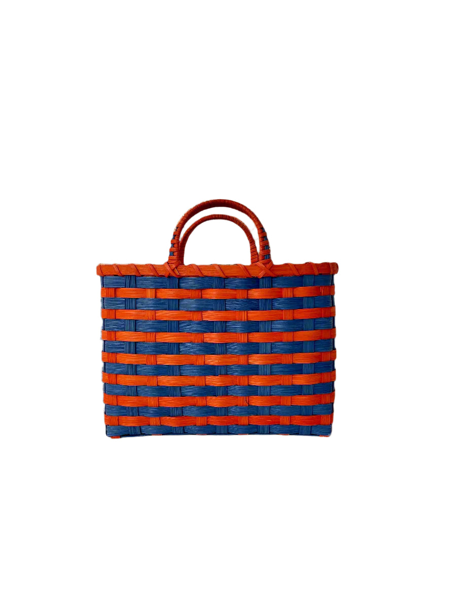 Retro-Travel Tote in Royal Blue & Tiger Lily